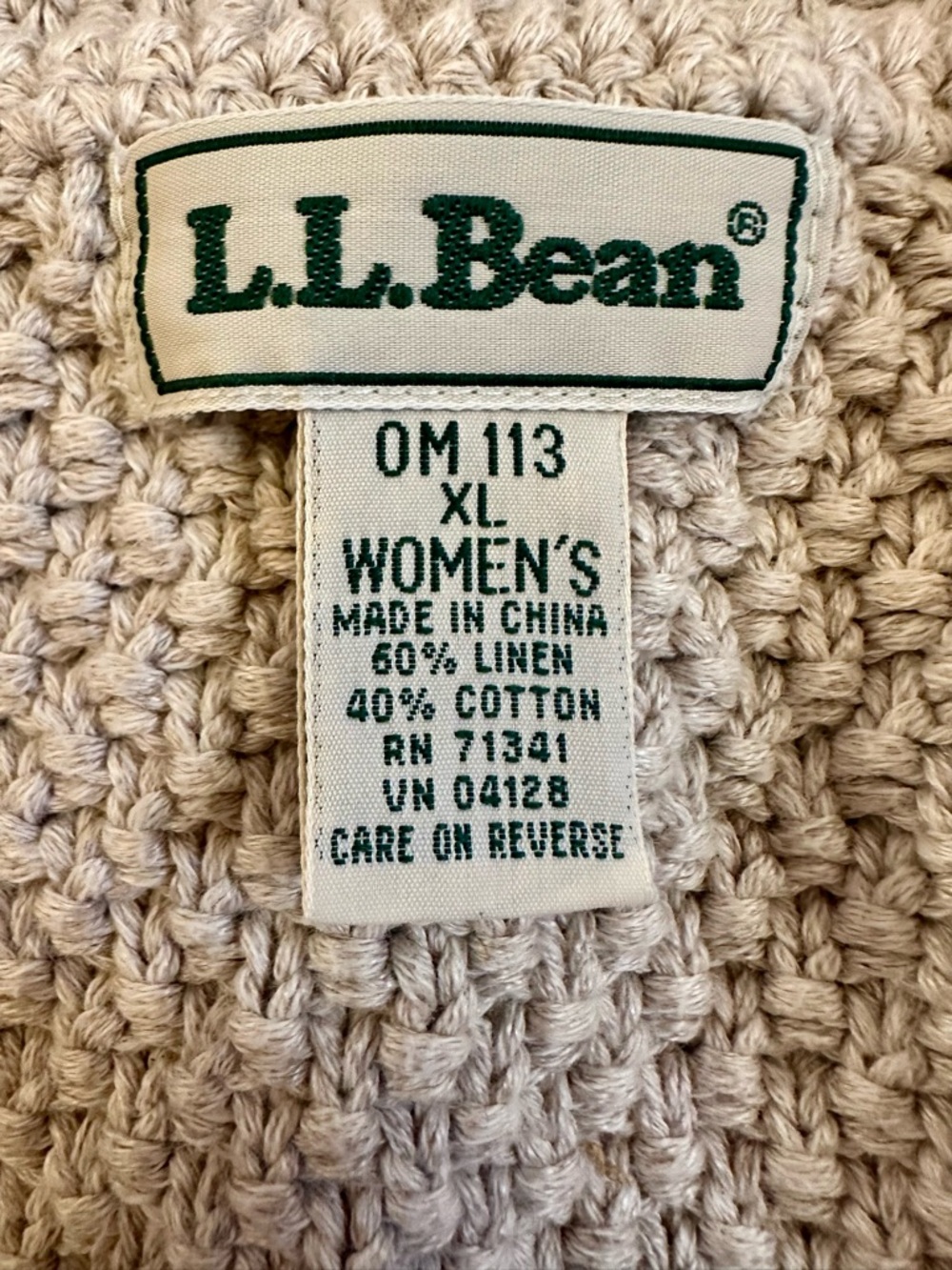 L.L. Bean Neutral Beige Knit Button-Front Women's Vest - Picture 3 of 3